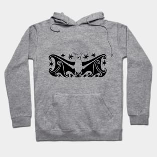 Art Deco Halloween Flying Bat and Starry Sky Hoodie